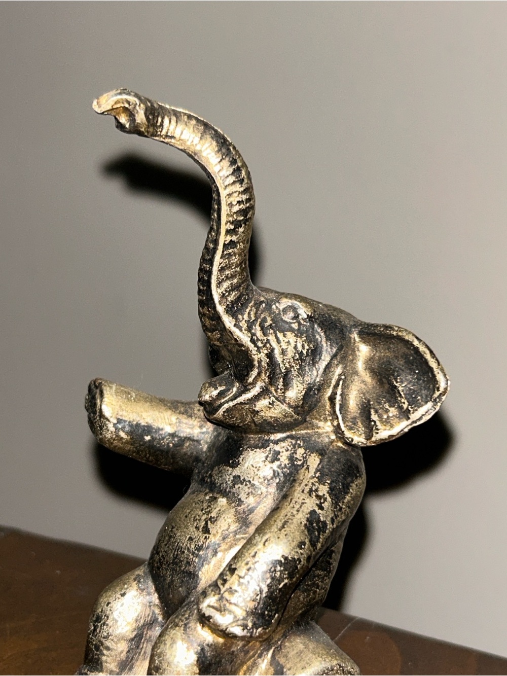 Feng Shui Trunk Up Decorative Elephant Figurine - Heavy Little Dude LIKE NEW